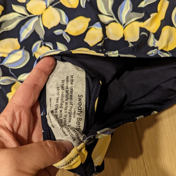 Navy Swimsuit with Yellow Lemon Print - Picture 8 of 8